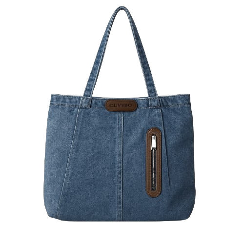 Velrue | Women - Tote Bag - Denim Medium - Versatile Use